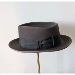 VTG Adam By Miller Hat Bros Gray Fedora Women's Ribbon Trimmed Side Bow Costume‎